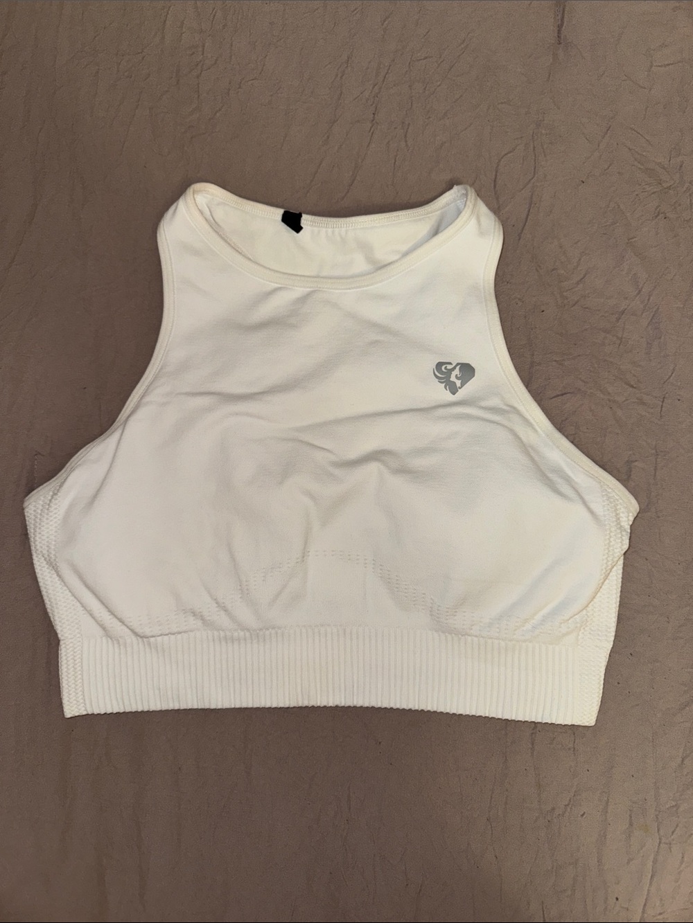 Women’s Best White High-Neck Seamless Crop Sports Tank Top